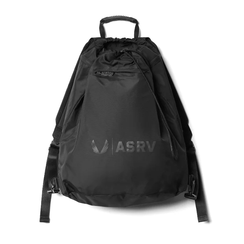 Durable kids’ backpack with spill-proof lining -0505. Waterproof Rec Drawstring Backpack - Black/Black