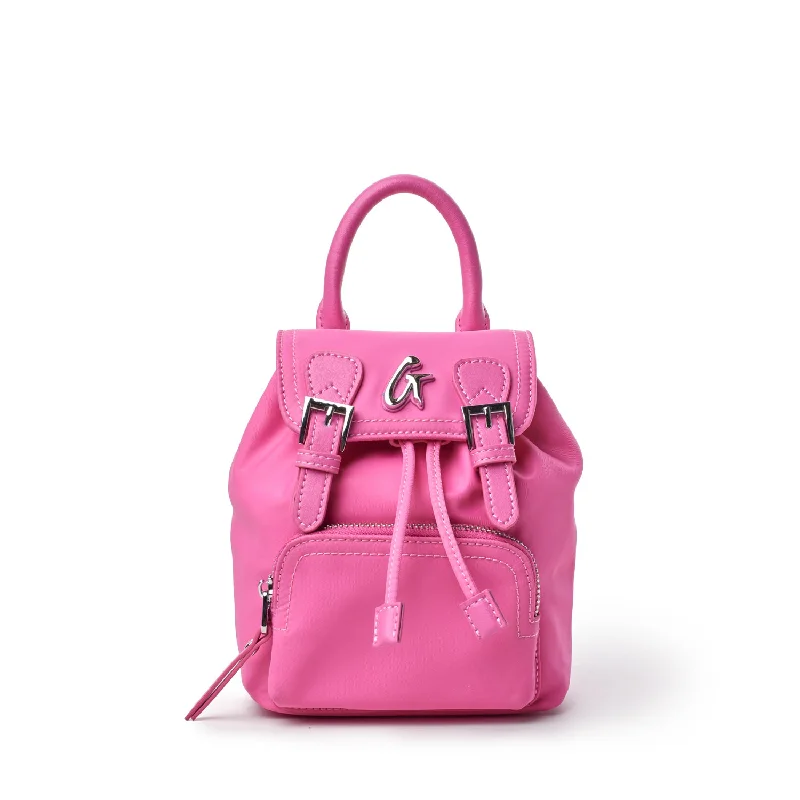 Stylish urban backpack for city lifestyle needs -MINI NYLON BACKPACK - HOT PINK