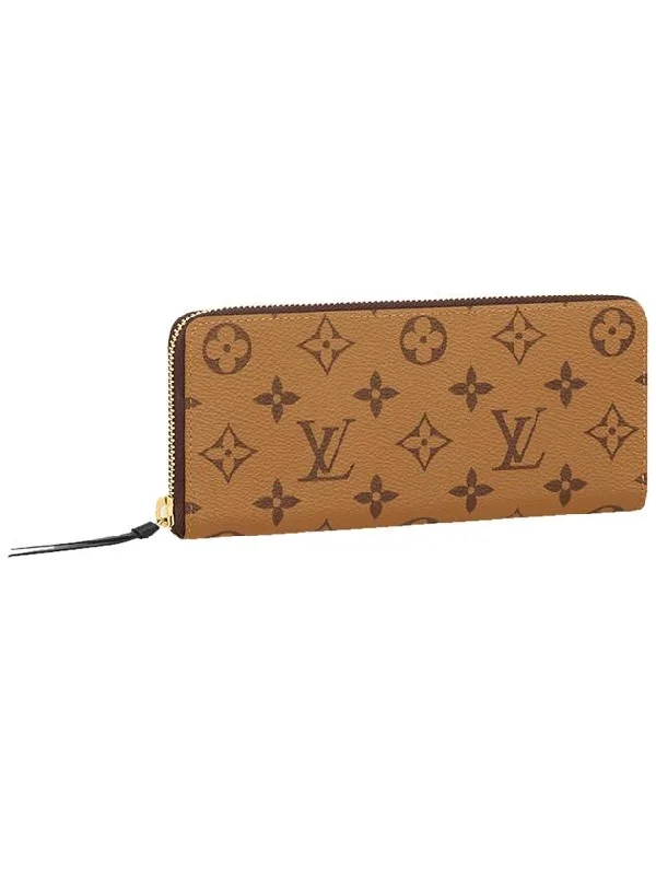 Clemence Monogram Long Wallet Brown