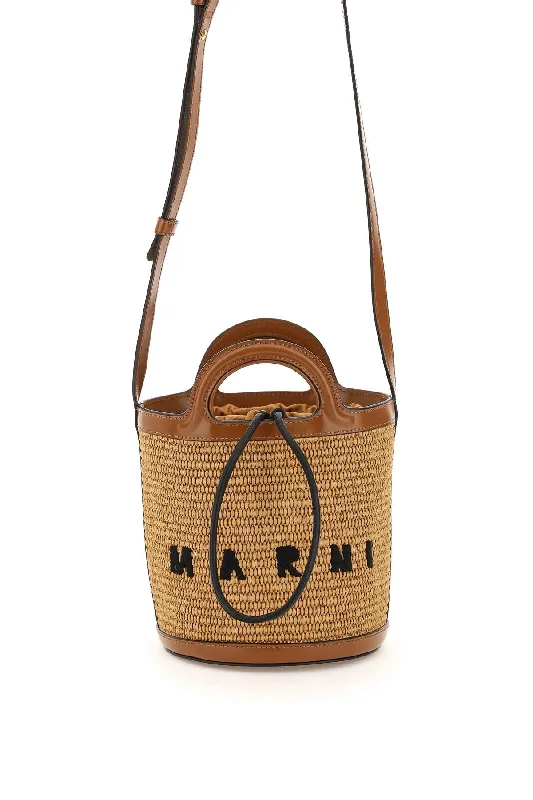 raffia tropicalia bucket bag