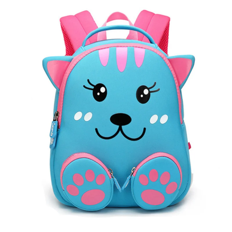 Mesh panel backpack for ventilated hiking comfort -3D Blue Bear Bag Backpack For Kids Children