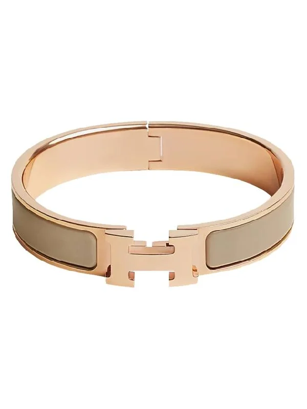 Clic H Bracelet Rose Gold & Marron Glace