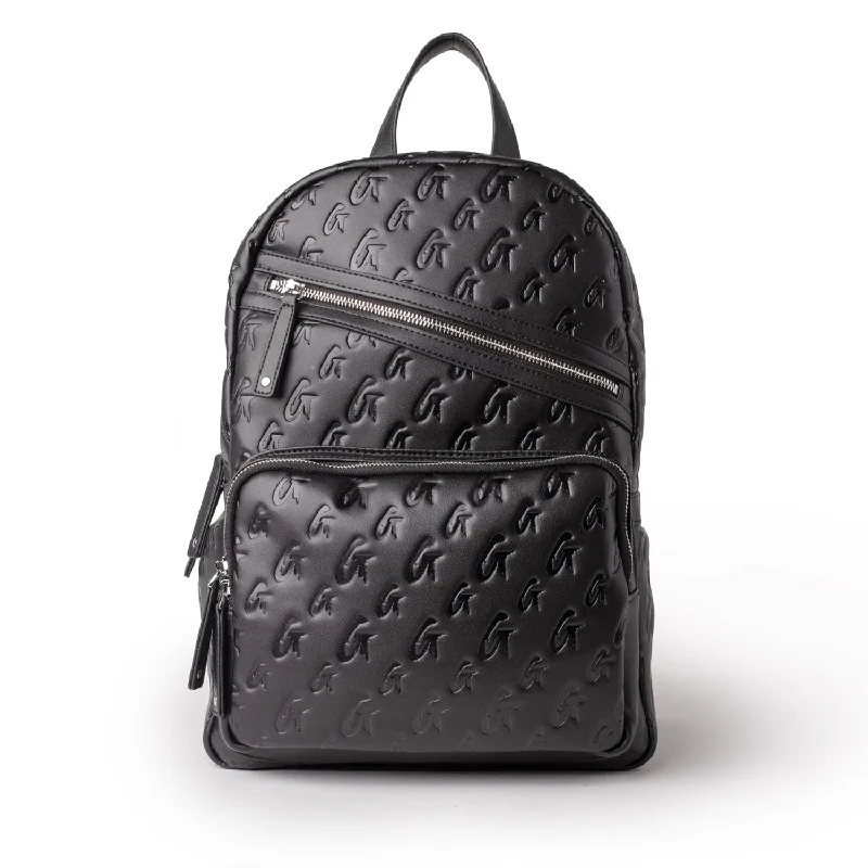 Reinforced bottom backpack for heavy load durability -MONOGRAM UNISEX BACKPACK - BLACK