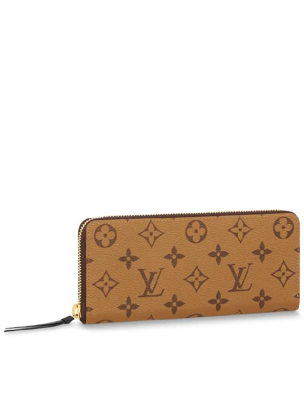 Clemence Monogram Long Wallet Brown