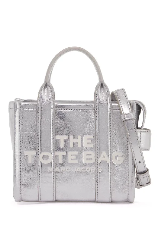 the metallic leather crossbody tote bag -