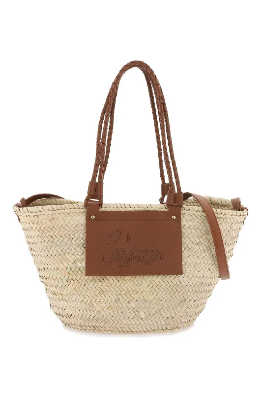 large woven raffia basket bag