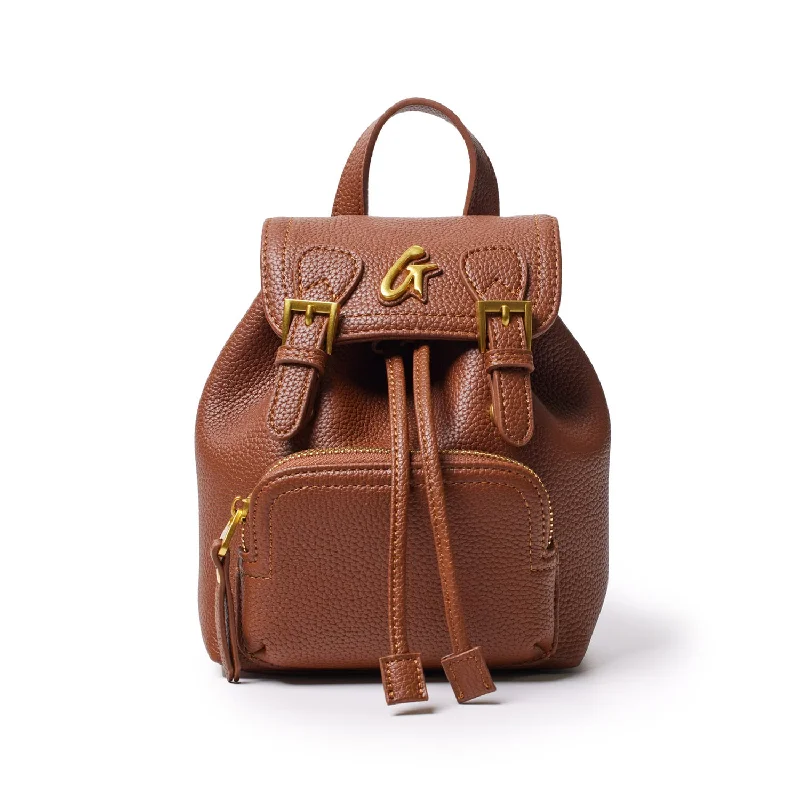 Professional backpack for corporate office essentials -MINI PEBBLE CROSSBODY BACKPACK - BROWN