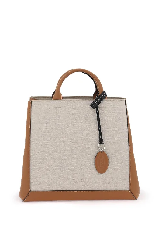 canvas & leather tote bag