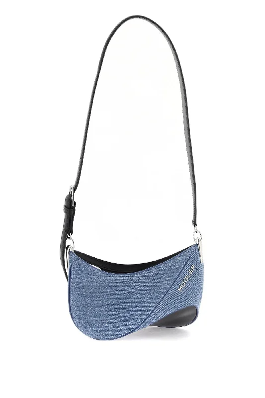 small denim spiral curve 01 shoulder bag