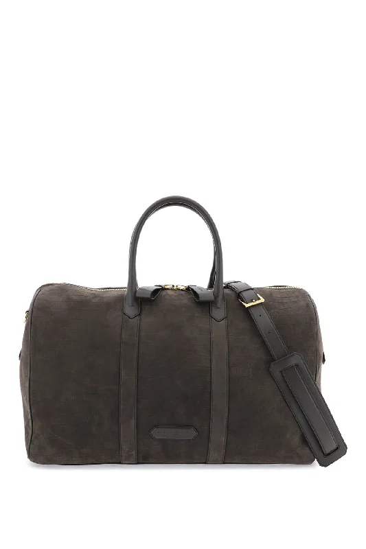 suede duffle bag