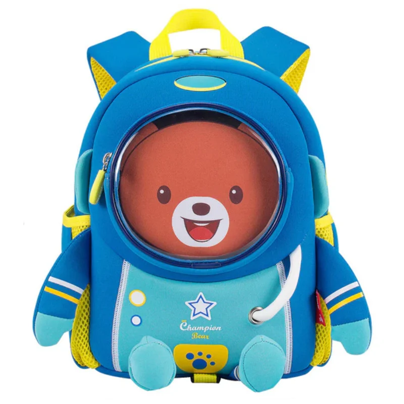 Fashion-forward backpack for bold street style -3D Blue Space Robot Bag Backpack For Kids Children