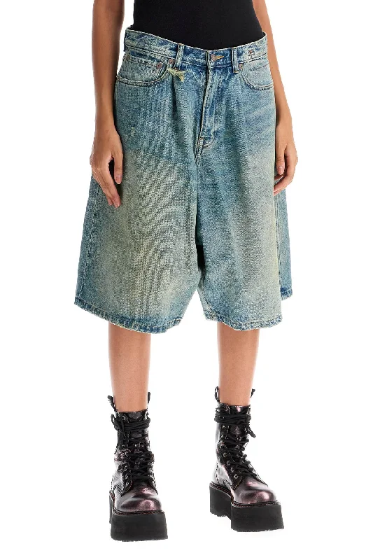 denim baggy bermuda shorts