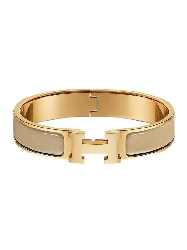 Clic H Bracelet Gold Marron Glace