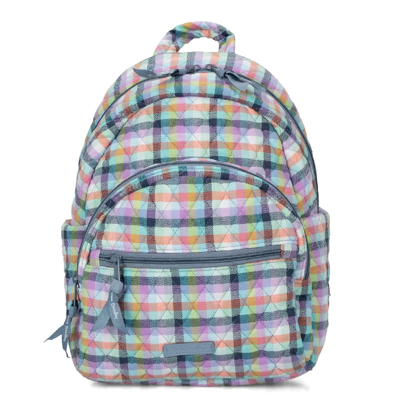 Breathable padded backpack for sweaty summer treks -FINAL SALE Vera Bradley Essential Compact Backpack Gingham Plaid