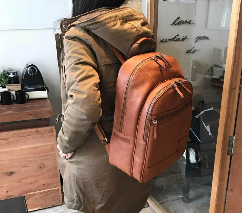 Weatherproof backpack for unpredictable climate conditions -ALPS BACKPACK LEATHER