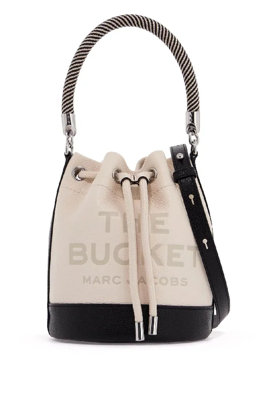 the colorblock leather bucket bag