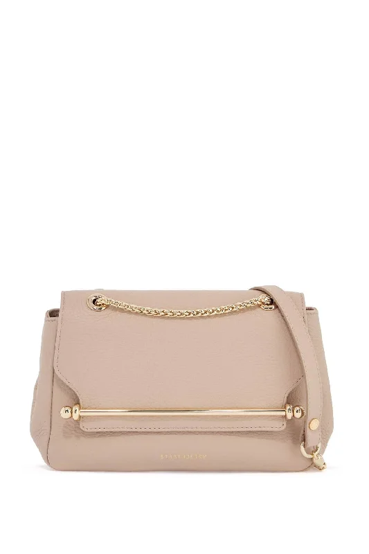 Strathberry Mini Horizontal Bag In Calf Leather In Oat Color With Gold Metal Detail