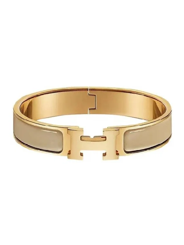 Click-Ache Click H Gold Bracelet Marron Glace