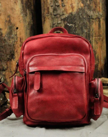 Sports gym backpack with shoe storage compartment -Handmade Leather backpack bag small purse for women leather shoulder bag