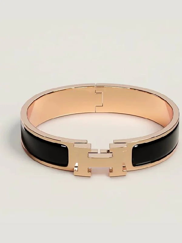 ClickAche Bracelet Rose Gold Hardware Noir Black