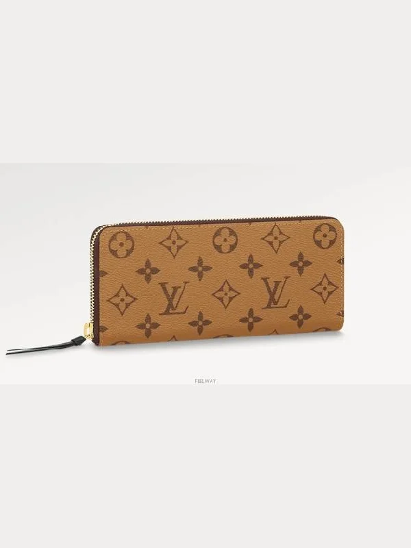 Clemence Monogram Long Wallet Brown