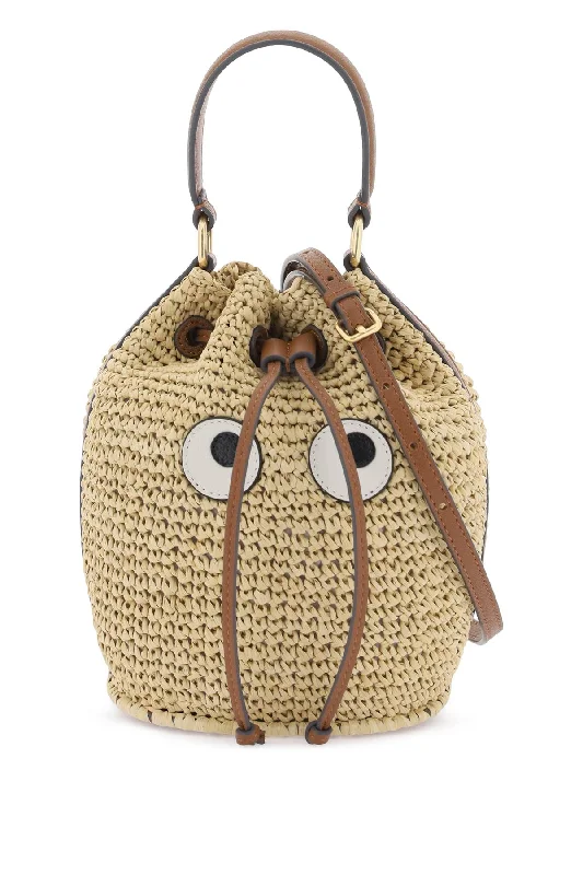 eyes raffia handbag