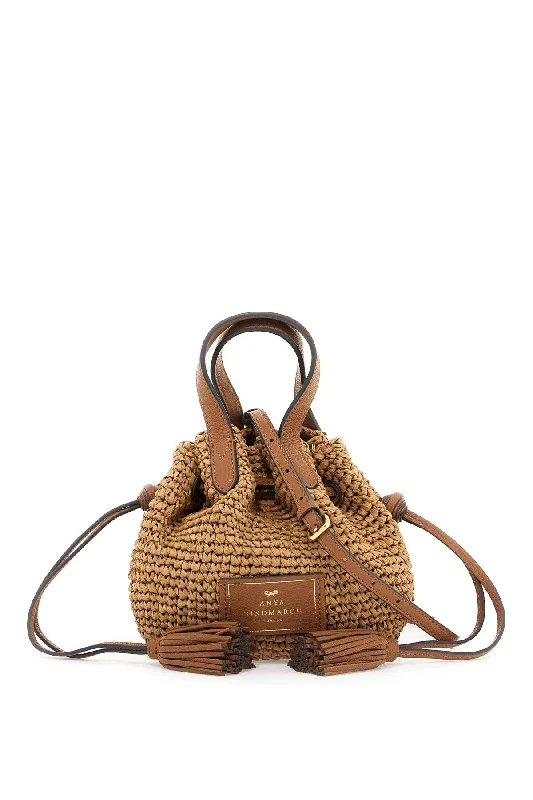 mini raffia bucket bag