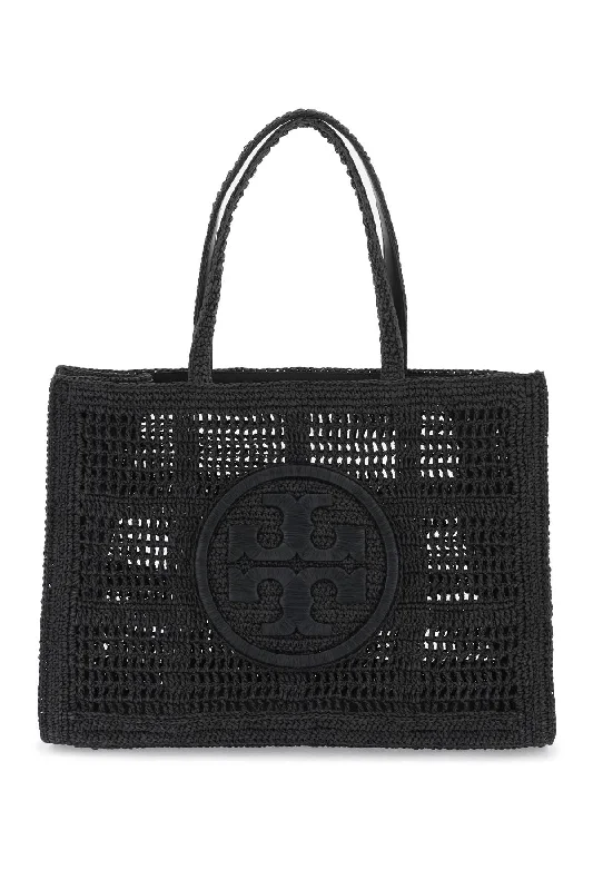 ella crochet raffia tote bag in