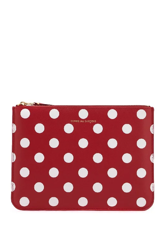 polka dot leather pouch bag