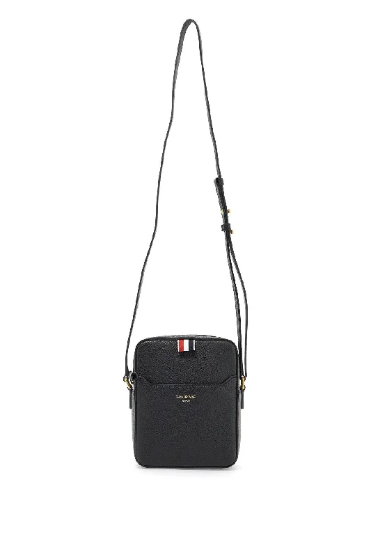 pebble grain leather vertical camera bag