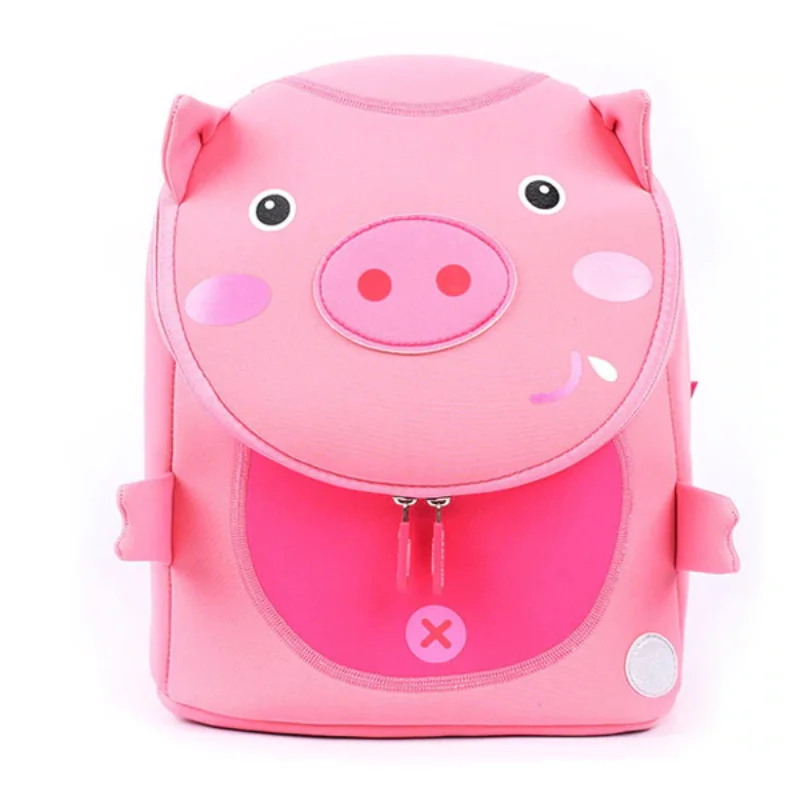 Designer leather backpack for upscale travel flair -3D Pink Pig Bag Backpack For Kids Children