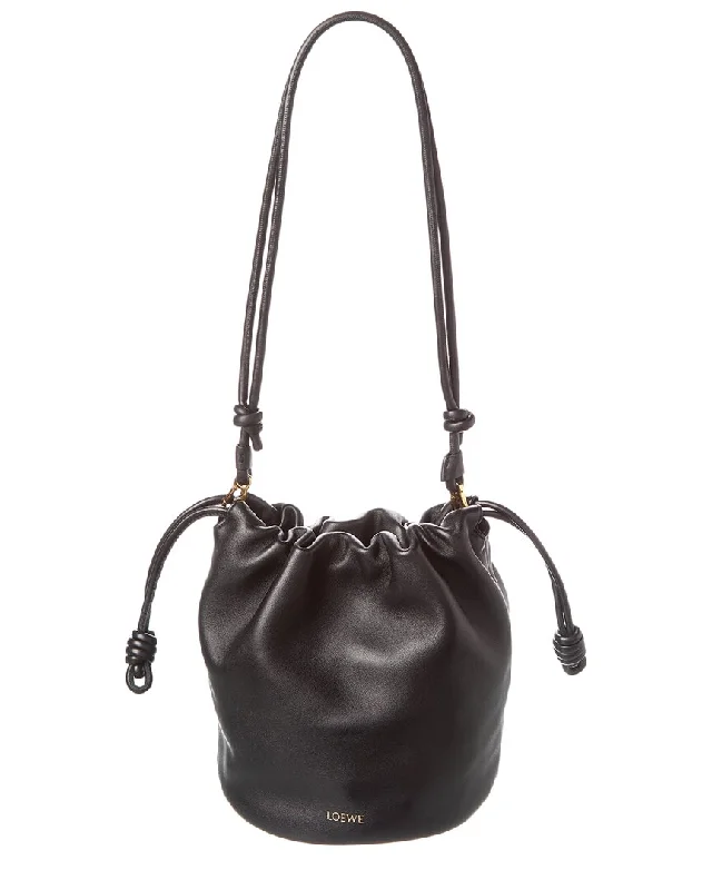 Bucket bags with studded details for an edgy, rock-inspired fashion look-Loewe Flamenco Leather Bucket Bag