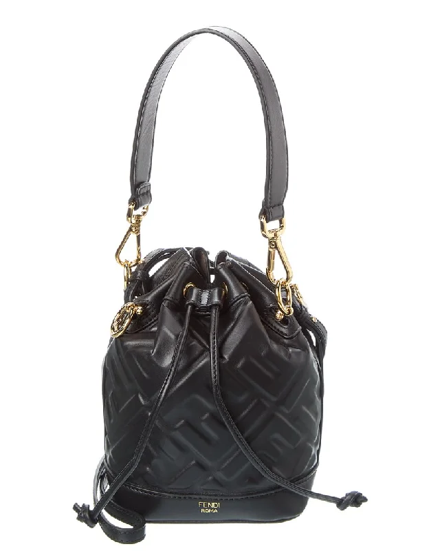 Bucket bags with luxury leather for a high-quality, long-lasting fashion statement-FENDI Mon Tresor Mini Leather Bucket Bag