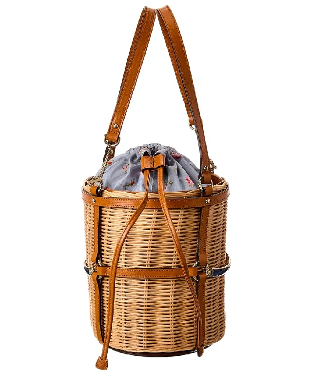 Best bucket bags for everyday wear with spacious interiors and practical designs-Gucci Straw & Leather Bucket Bag