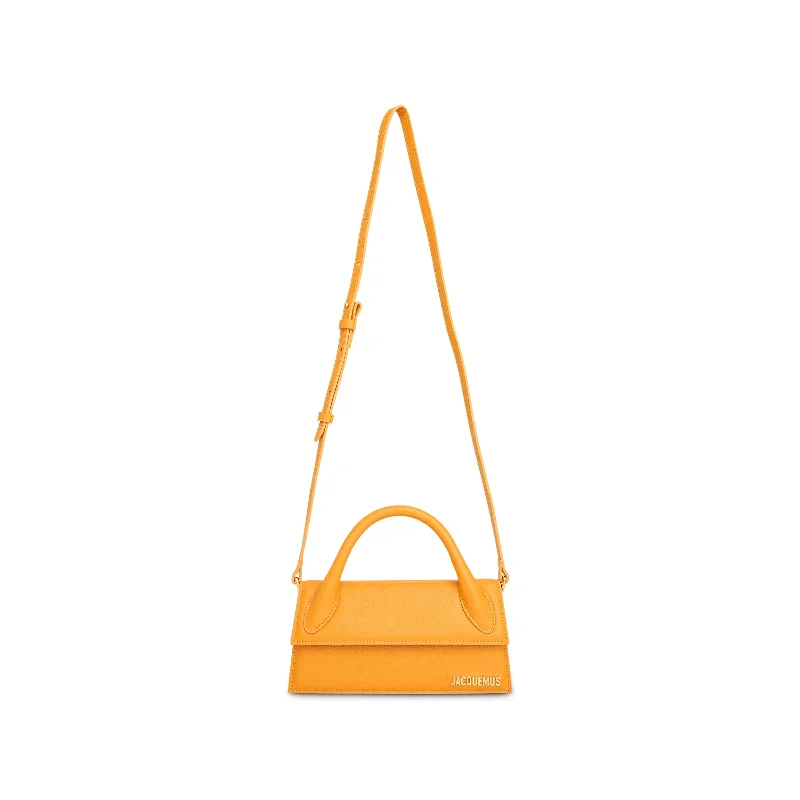 Bucket bags with sporty designs for an active, casual lifestyle with a fashionable twist-Le Chiquito Long Leather Bag in Dark Orange