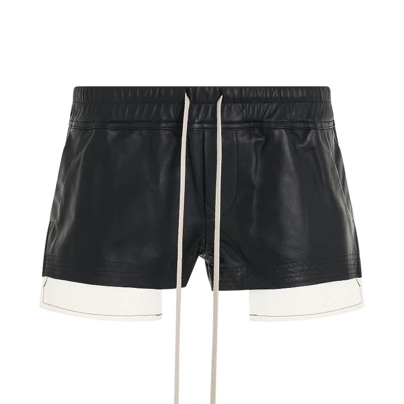 Bucket bags with embossed logos for a luxury brand feel and stylish design-Women Fog Boxers Shorts in Black