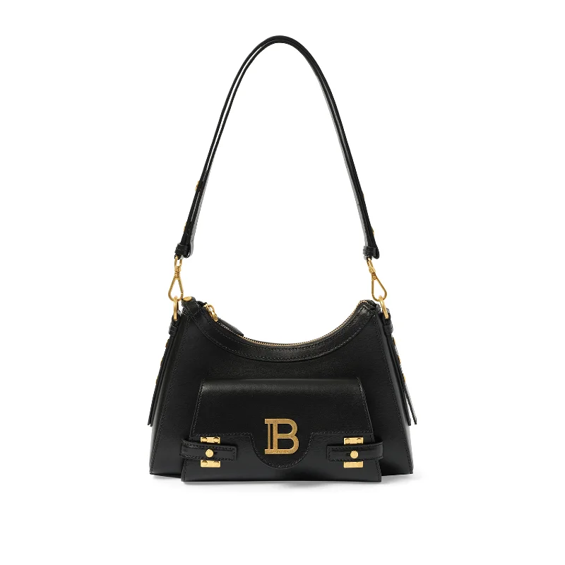 Best bucket bags with structured designs for a sophisticated and refined look-B-Buzz Hobo Calfskin Shoulder Bag in Black