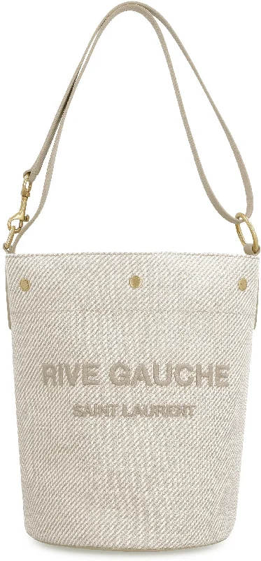 Luxury bucket bags with premium materials like suede and crocodile leather-RIVE GAUCHE BUCKET BAG