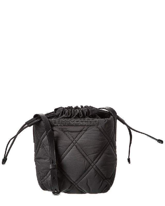 Bucket bags with chain detailing for an edgy, fashion-forward look and feel-Brunello Cucinelli Quilted Bucket Bag