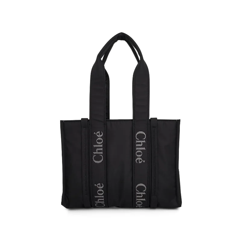 Stylish bucket bags with geometric shapes for an artistic and contemporary accessory-Medium Tote Bag in Black