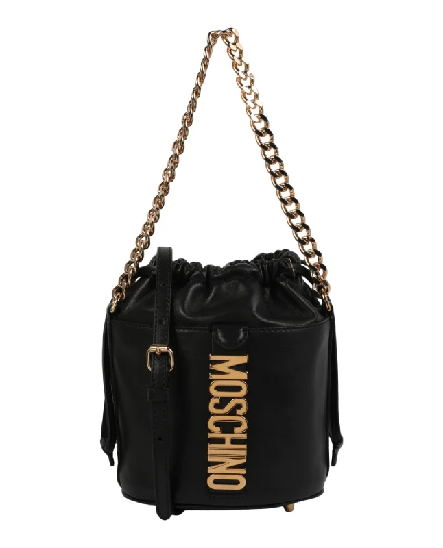 Bucket bags with embossed designs for a unique and luxurious fashion accessory-Logo Lettering Bucket Bag