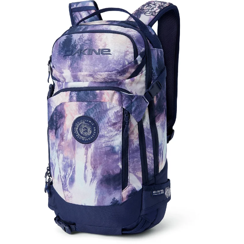 Retro canvas backpack with leather strap details -Womens Team Heli Pro 20L Jamie Anderson  - Waterfall