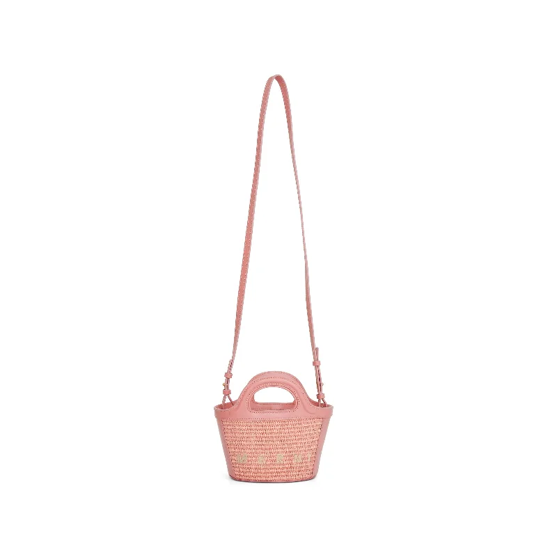 Bucket bags with suede materials for a soft, luxurious feel and sophisticated look-Tropicalia Micro Tote Bag in Pink