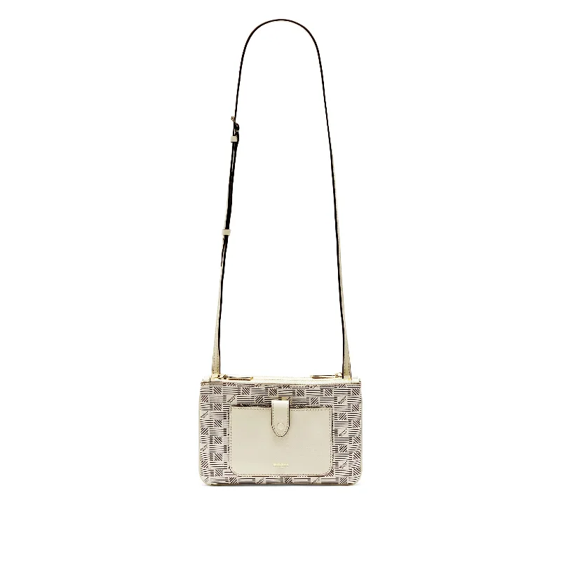 Bucket bags with monochromatic designs for a sleek and minimalist fashion accessory-Promenade Shoulder Bag in Champagne