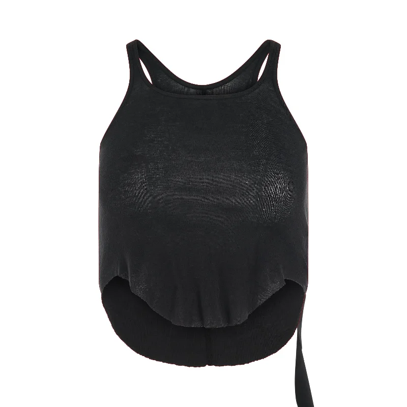 Bucket bags with tassel accents for a boho-inspired and playful touch-Basic Cropped Tank Top in Black