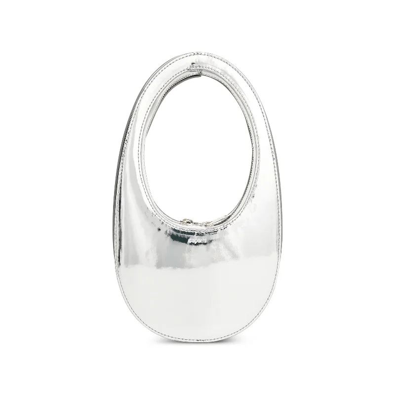 Best bucket bags with top zippers for secure closure and easy access to items-Mini Swipe Bag in Silver