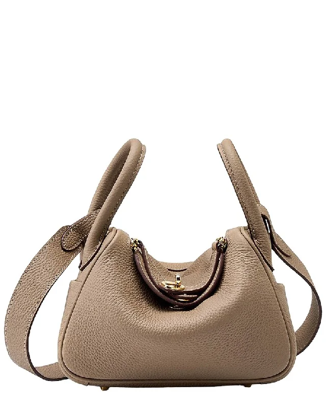 Handle bags with rustic leather for charm -Adele Berto Leather Shoulder Bag