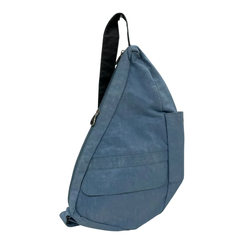 Minimalist black backpack for sleek professional use -Backpack By Clothes Mentor In Blue, Size:Medium