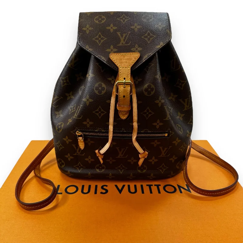 Hydration-compatible backpack for marathon running events -Monogram Montsouris NM Backpack Designer By Louis Vuitton, Size: Small