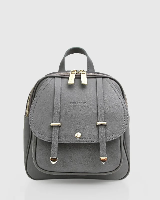 Handle bags with suede accents for texture -Camila Leather Backpack